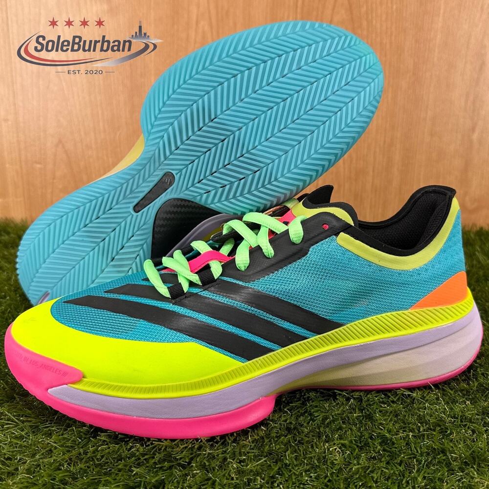 adidas Adizero Select 3.0 Low Lucid Pink Preloved Lime JR8281 Mens Sz 9.5